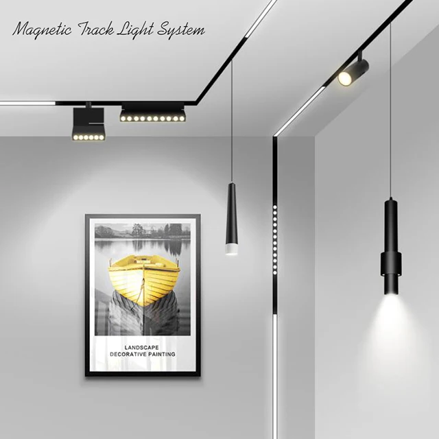 Commercial Led Running Magnetic System Manufacturer Linear Pendant Track Light