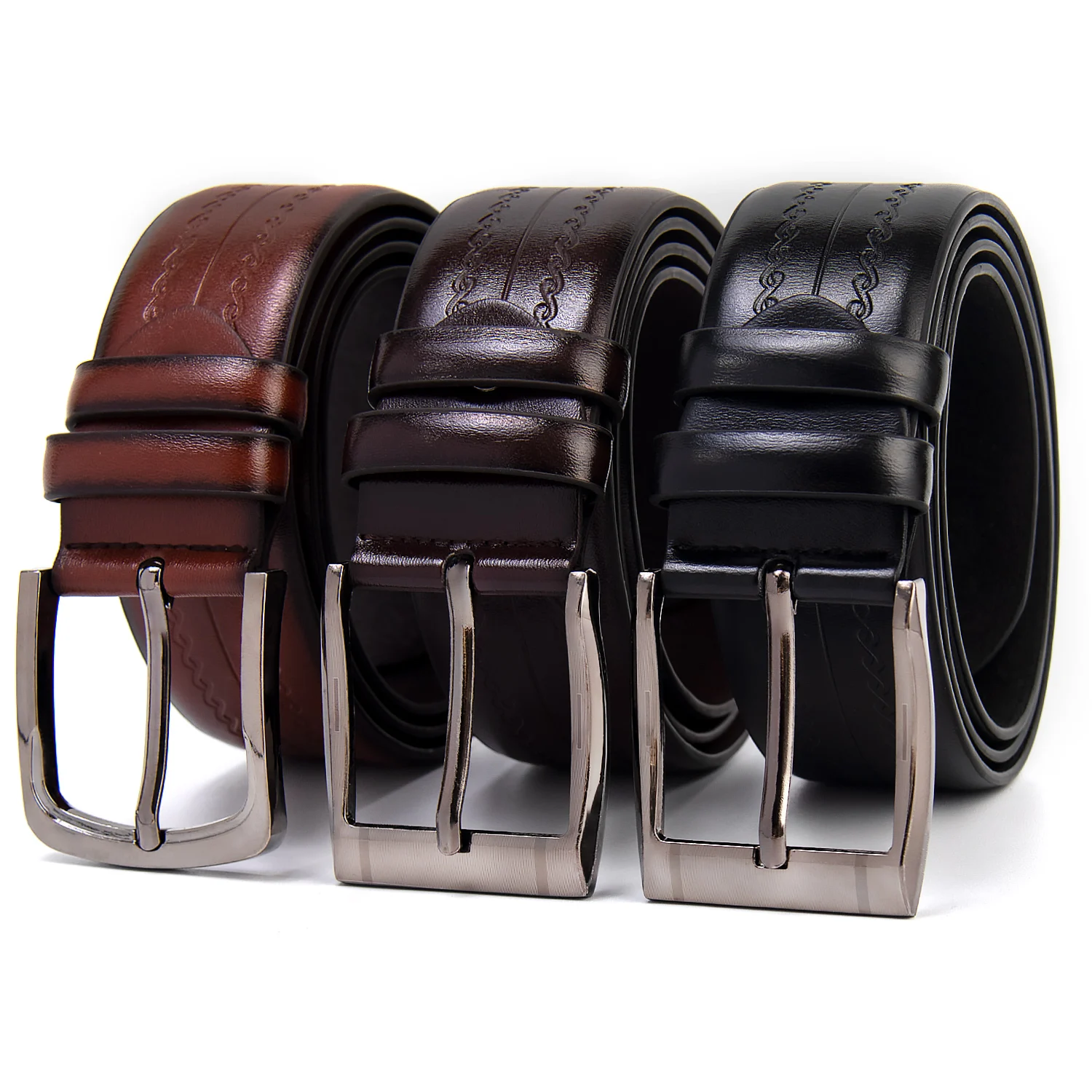 Factory customized 4.5cm wide oversized belt can be paired with pants pin buckle  PU leather belt men belt