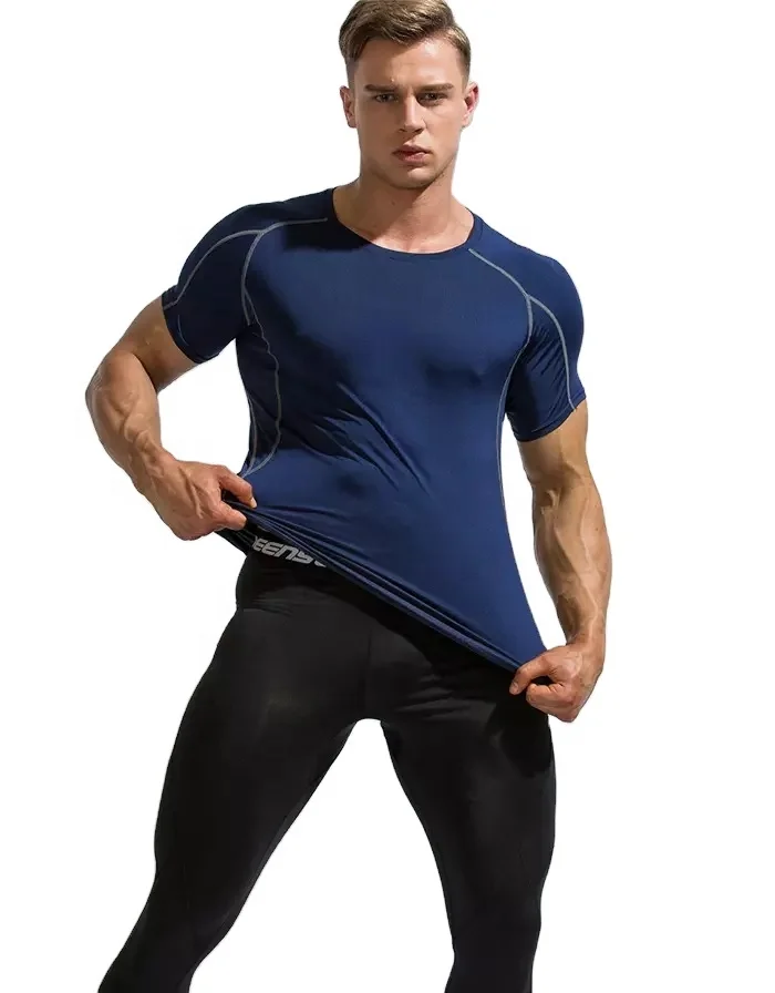 2022 bulk buy custom logo Blank Gym Active wear Men Fitness Gym t-shirt Workout Quick Dry short sleeve slim fit men t-shirts