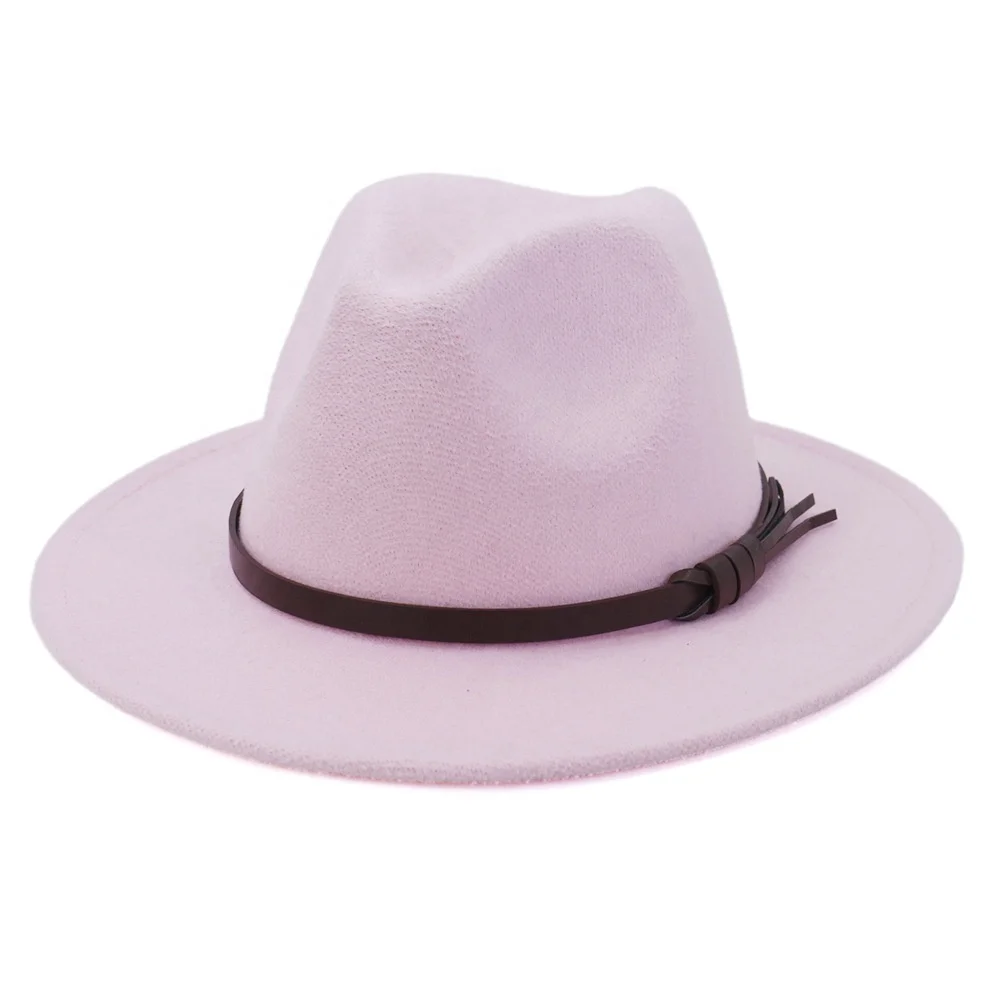 Hot Sale Solid Felt Unisex Jazz Hat,Vintage Multi Color Jazz Hat With Belt