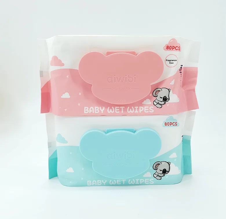 High Quality Cleaning Baby Wet Wipes Unscented awibi disposable water wipes  for  skin hand face