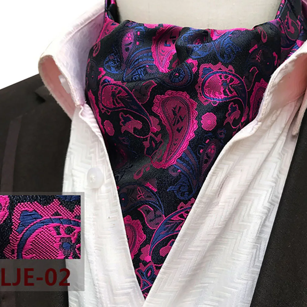 Free Shipping Custom Design Fashion Wedding Cravat Necktie Mens Silk Ascot Cravats for Sale