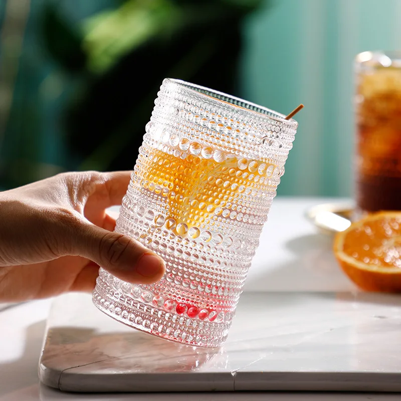 Whole Sale Vintage Glassware Hobnail Drinking Glasses Crystal Rock Shot Glass Whiskey Cup For Cocktail Glass Reusable