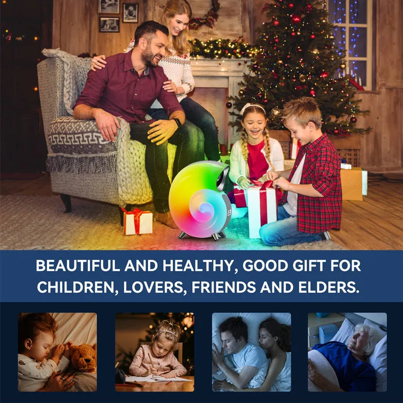 OEM new design RGB light white noise speaker with Alarm clock mini parlante music box speaker