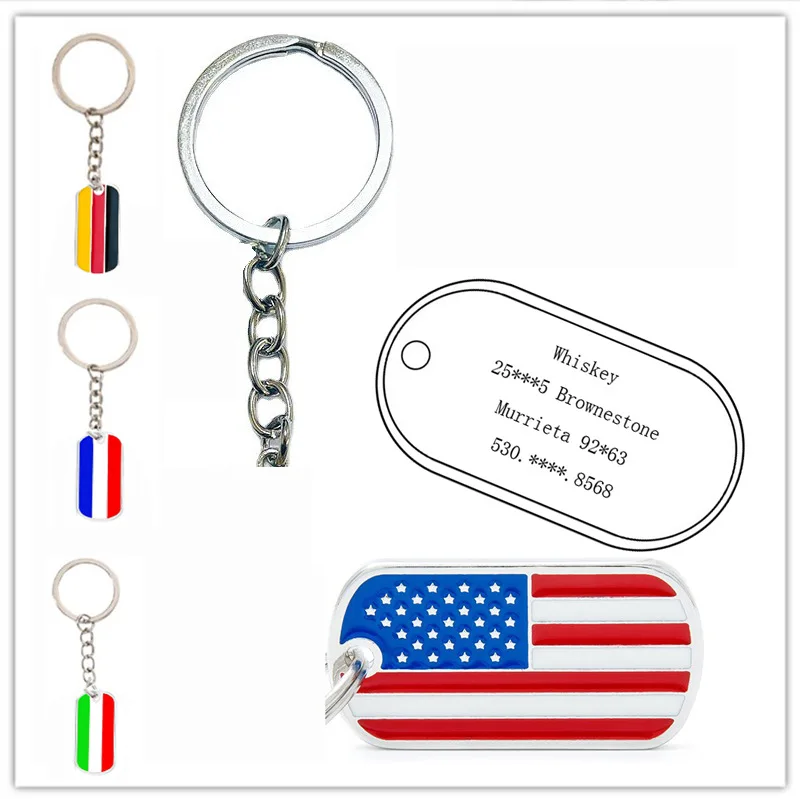changzhi American style flag key chain car Metal German ring small gift