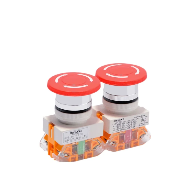 Mushroom button emergency stop self-locking PBC button switch rotation reset