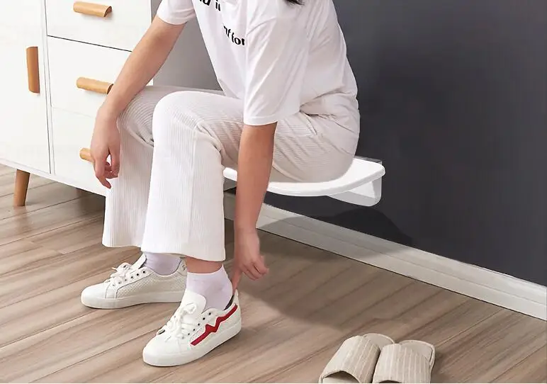 Non-slip Wall Mounted Wall Chair Folding Bathroom Shower Seat