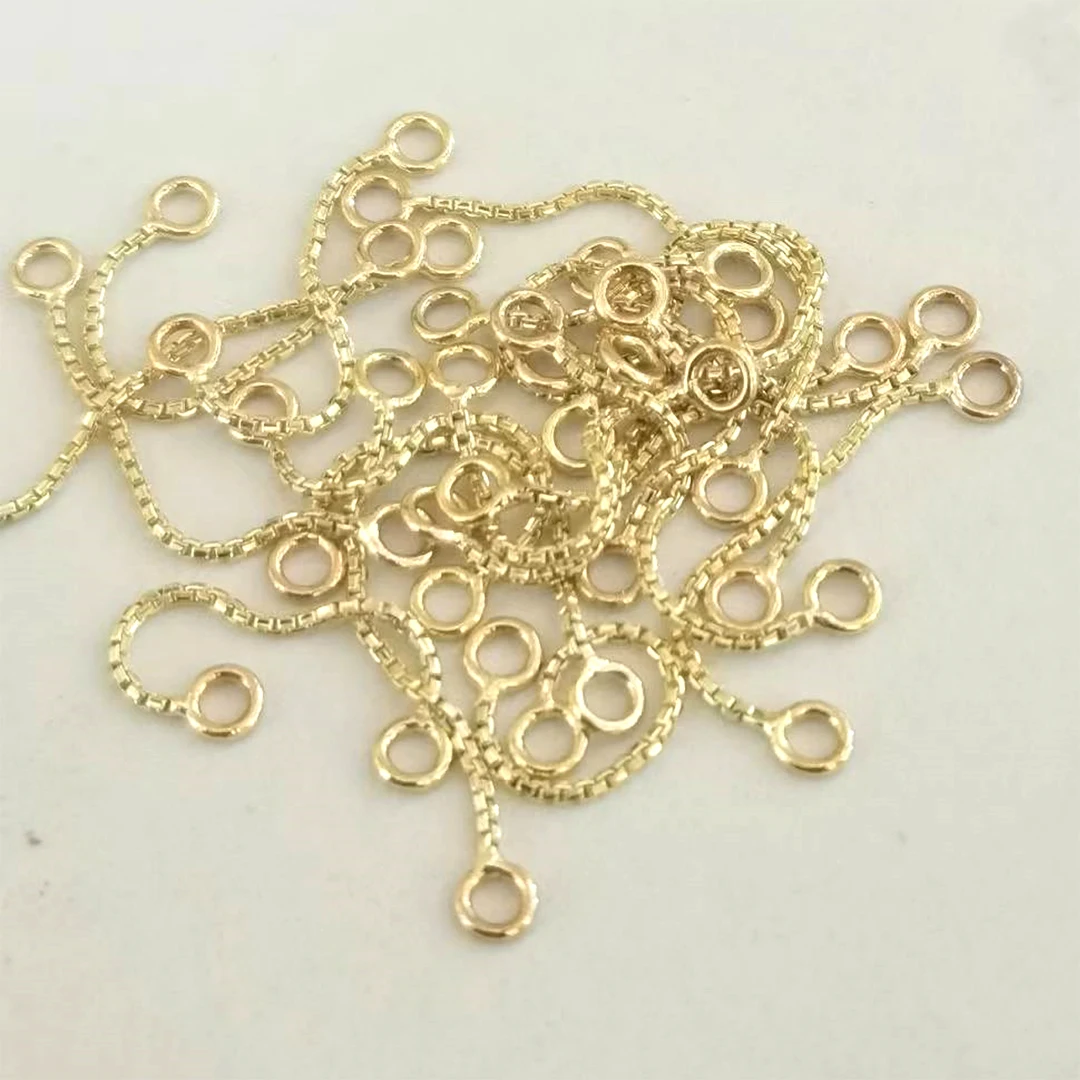 Calendo Fine Jewelry Single Layer  14k  Solid Yellow Gold Box  Chain  w Connector  Piercing Body Jewelry