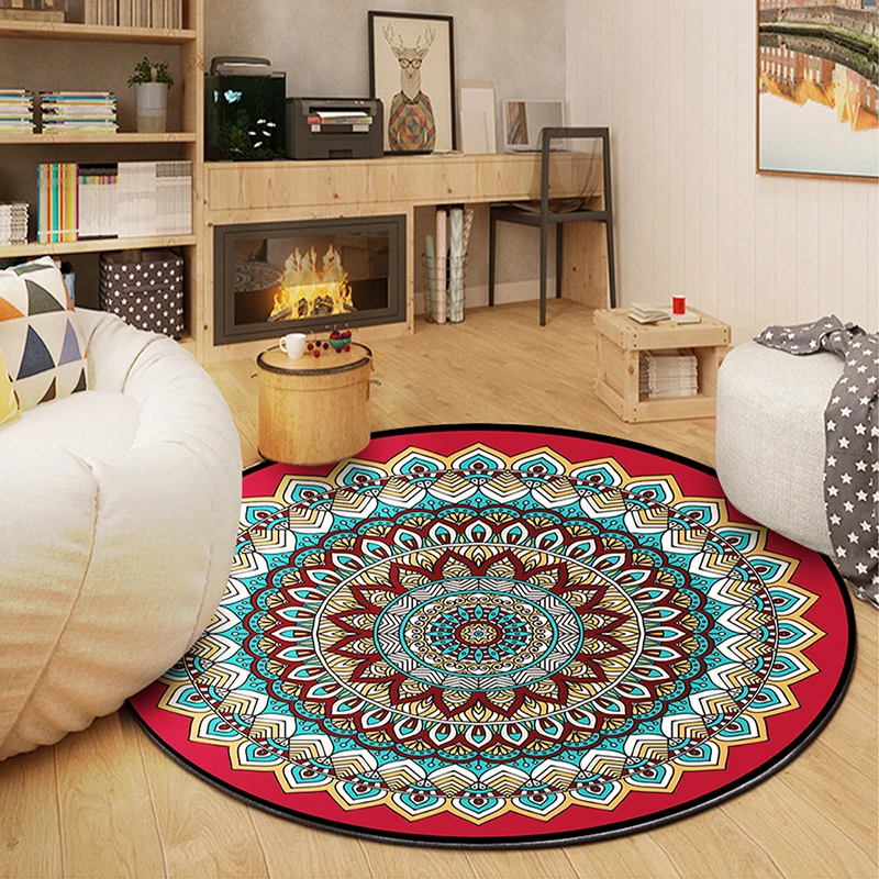 Wholesale Thick Tie-Dyed Silk Wool Carpet Long Pile Rug Coffee Table Bedside Hanging Basket Rattan Chair Cushion Area Rugs Sets