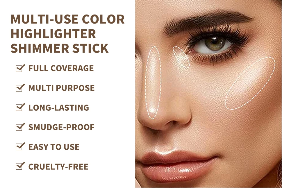 Make Your Own Contouring Highlight Stick Custom White Shimmer Stick Face Body Highlighter Creamy Highlighter Stick