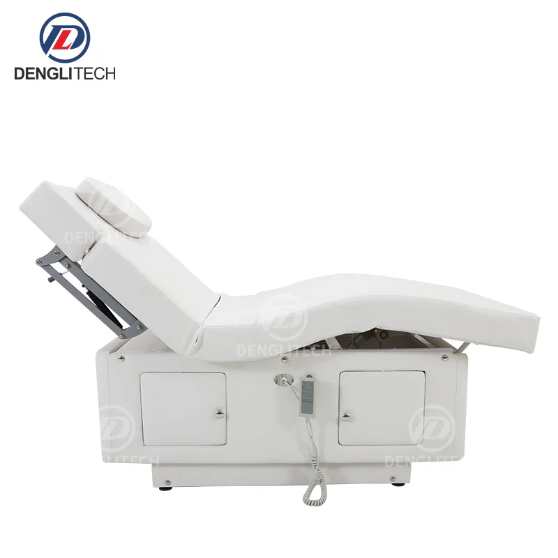 Thai Modern Pillow Latex Mattress Hydraulic Facial Bed Tattoo Chair Massage White Curved Thermal Salon Bed Beauty Massage Table
