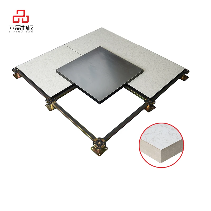 600*600*35mm Steel Floor Pedestal Encased Calcium Sulphate Anti-Static Raised Floor For Office Room