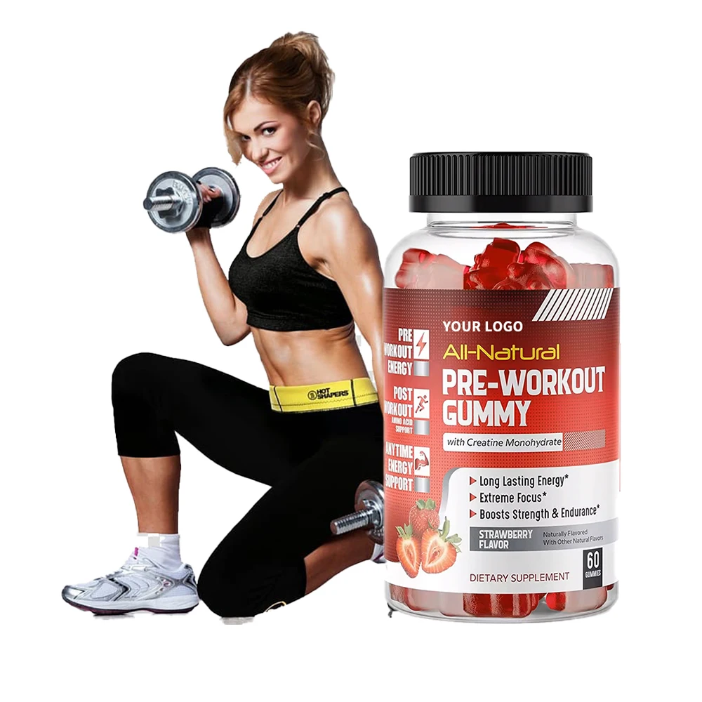 Private Label Creatine Gummies Weight Gainer Pre Workout Gummies Creatine Monohydrate Energy Gummy For Muscle Growth
