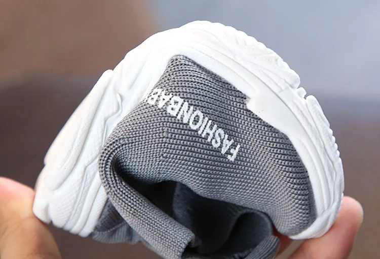 Factory Fashion Rubber Soles Kids Shoes Solid Color Socks Cotton Warm  Non-slip Floor Woven Baby Boy Flying Woven Shoes