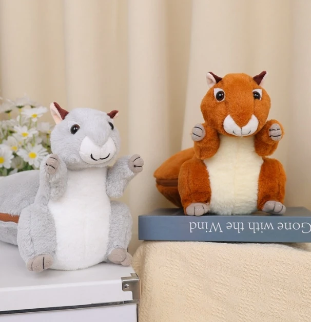 Nut Squirrel plush toy Nut wrapped squirrel gift cute simulation squirrel doll