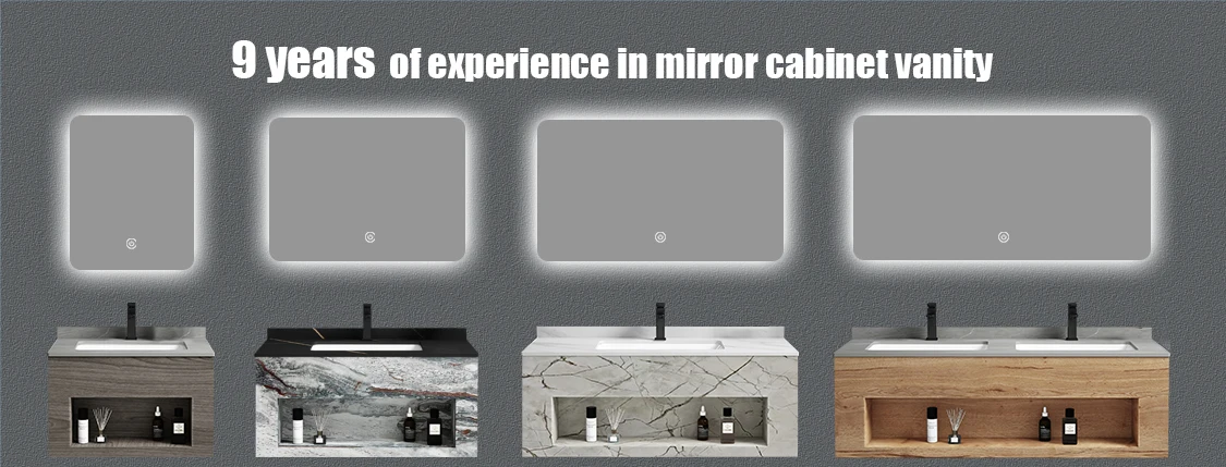 Modern minimalist style New design Bathroom Cabinets Vanity with led mirror