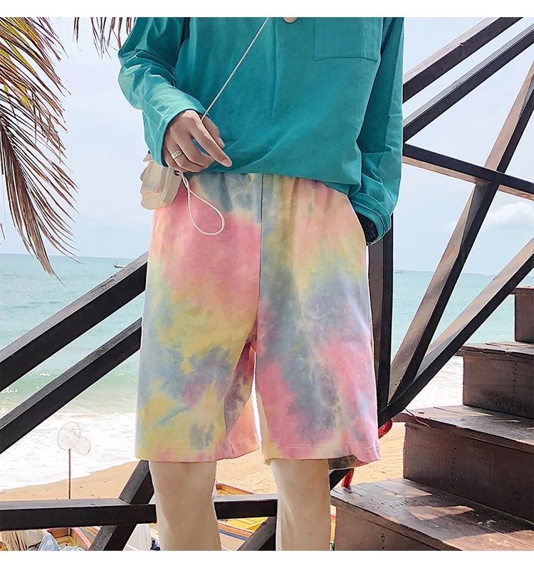
Ready To Shipping Casual Cotton Shorts Tie Dye Shorts For Men 