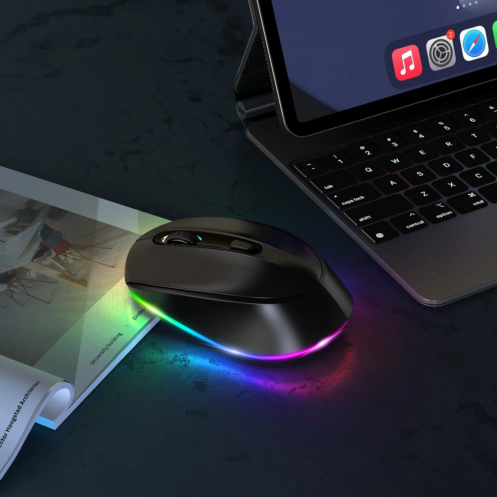 SEENDA LED Wireless Mouse with Illumination Colorful Mice for Laptop PC Mac Tablet Rechargeable RGB Mouse