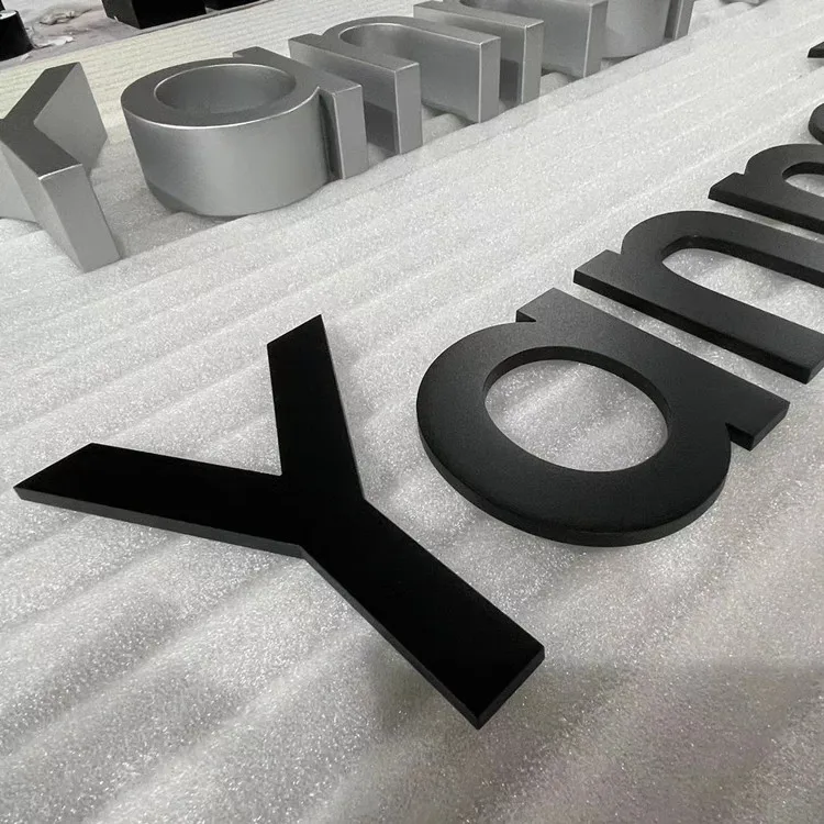 custom store front metal logo silver 3d aluminum cutting metal letter for signs