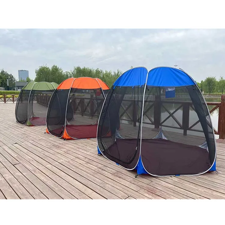 Big Capacity Mesh Hexagonal 40mm Steel Folding Tent Indoor Outdoor Hexagon Play Tent Mosquito Net Beach Picnic Tent
