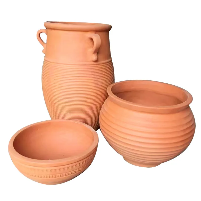 Antique Terracotta  set Large Floor Design Nursery Flower Plant Pot Outdoor Home Garden Decoration Glazed Chinese Clay Pottery