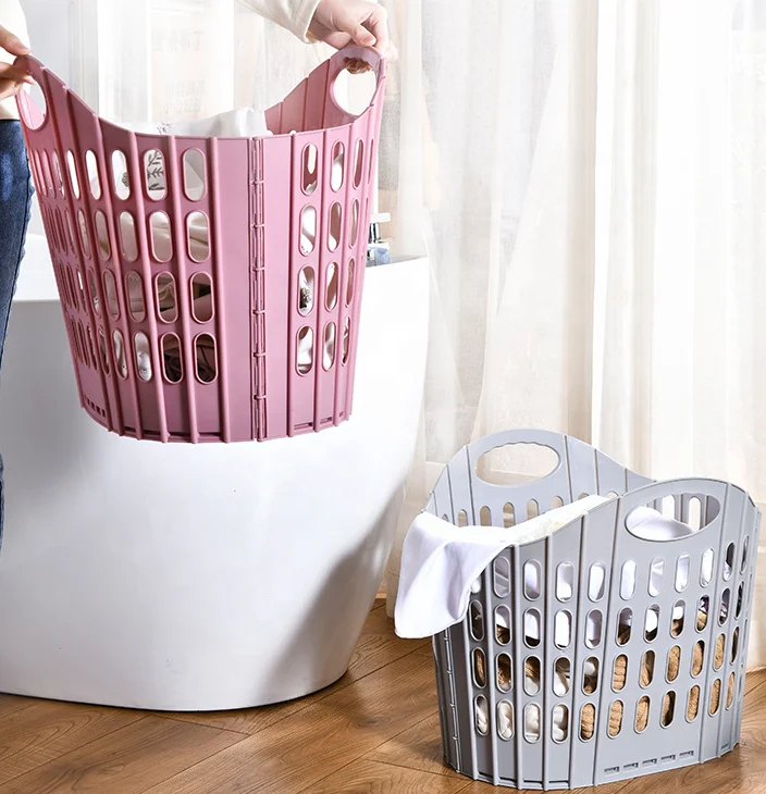 Wholesale best seller plastic hamper collapsible foldable laundry basket