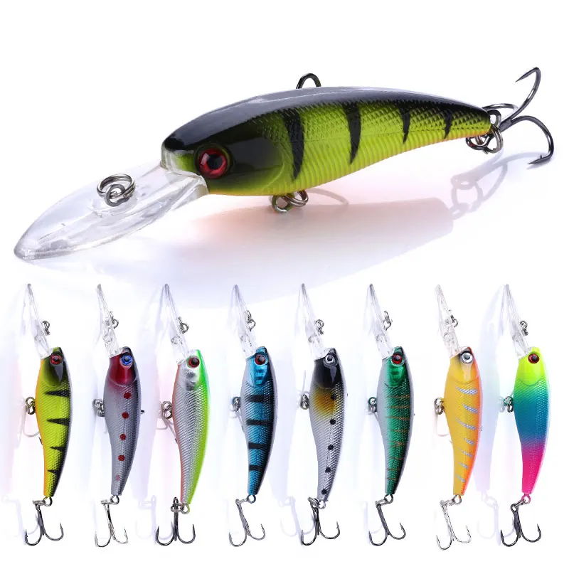 Wholesale 9cm 8.3g Artificial Hard Plastic Bait Sinking Minnow Fishing Lures with Long Tongue Board