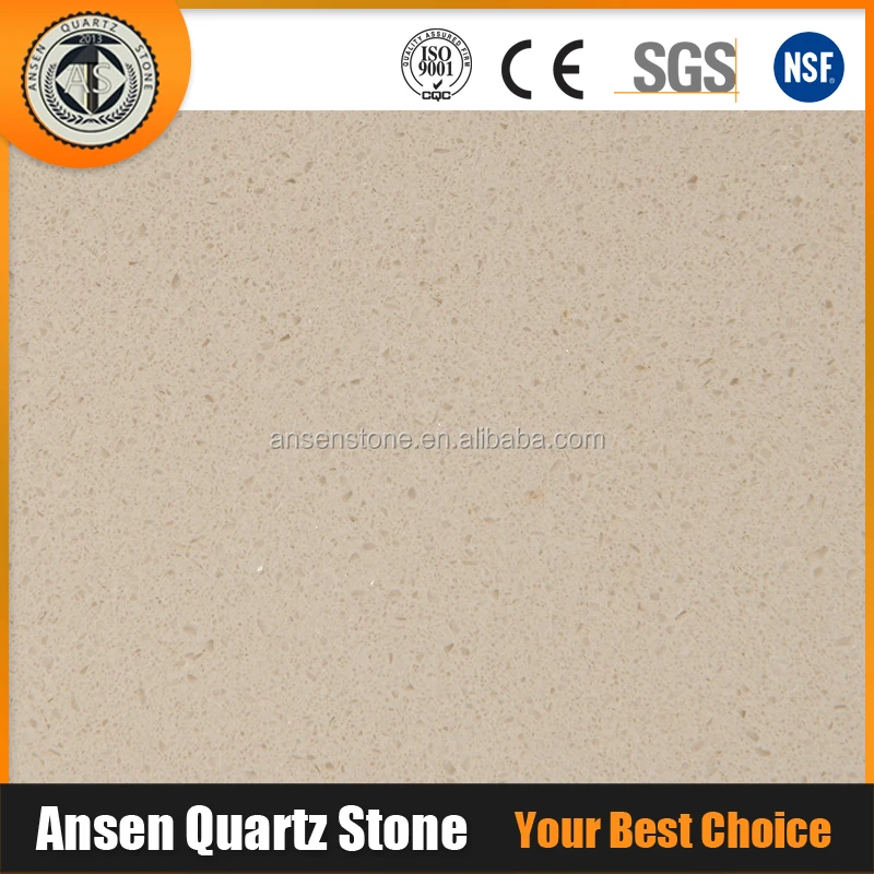 Haiku Beige AS-117 Polished Artificial Quartz Stone Slabs Dining Table Tops, Countertop