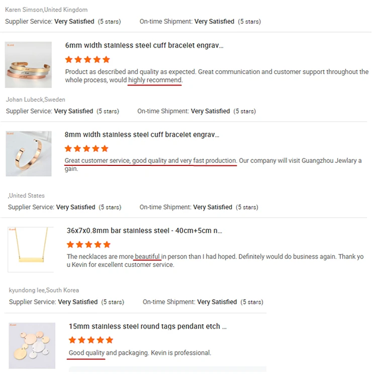 FD of stainless bracelets