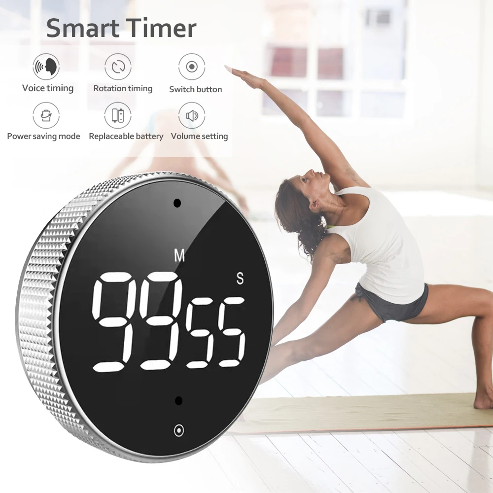 Voice control LED display countdown kitchen timer with sound reminder
