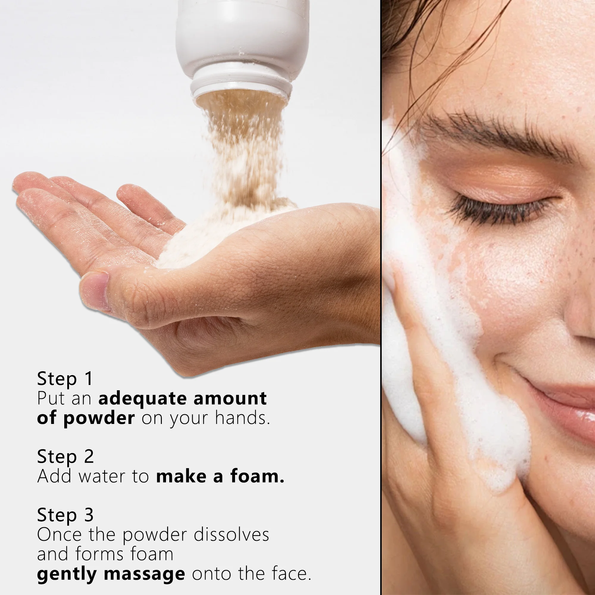 Private Label Rice Enzyme Powder Cleanser Exfoliating Gentle Soft Skin Facial Wash For Sensitive Skin