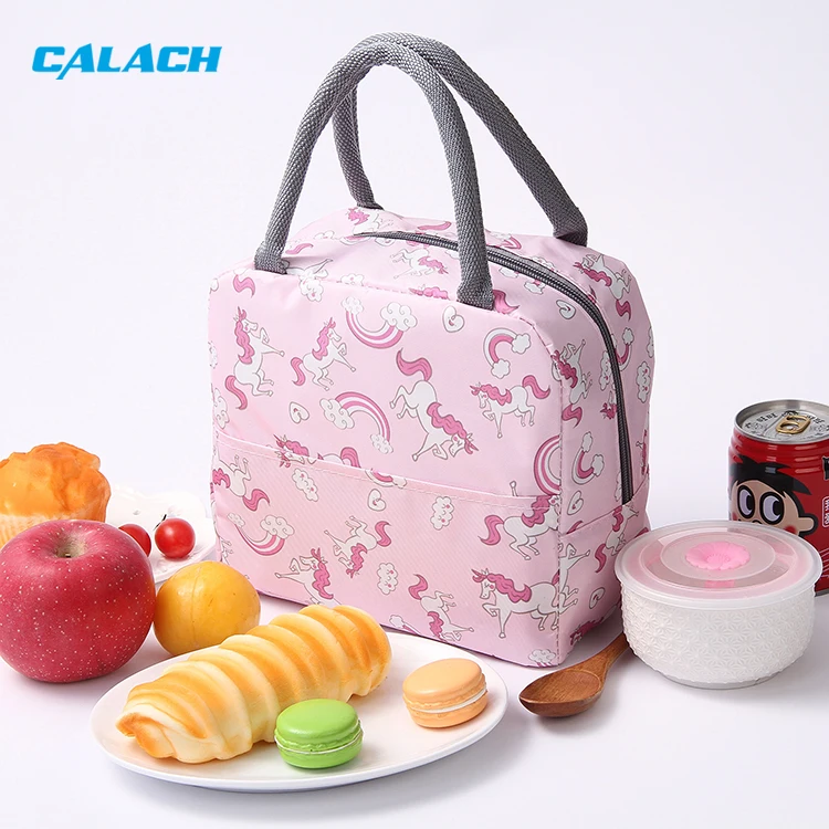 Cartoon Bento Insulation Lunch Bag Hand-held Oxford Aluminum Foil Lunch Insulation Student Take-away flamingo Lunch Bag