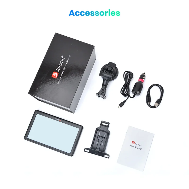 Junsun 7 Inch Car GPS Navigation Touch Screen 256M+8G FM Voice Prompts Europe Map Free Update Truck GPS Navigators 2024