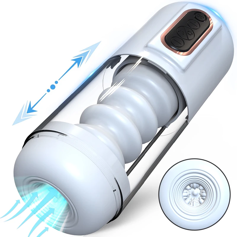 Masturbation Automatic Piston Powerful Telescopic Vibrating Masturbator Simulation Adult Supplies Sex Machine for Men