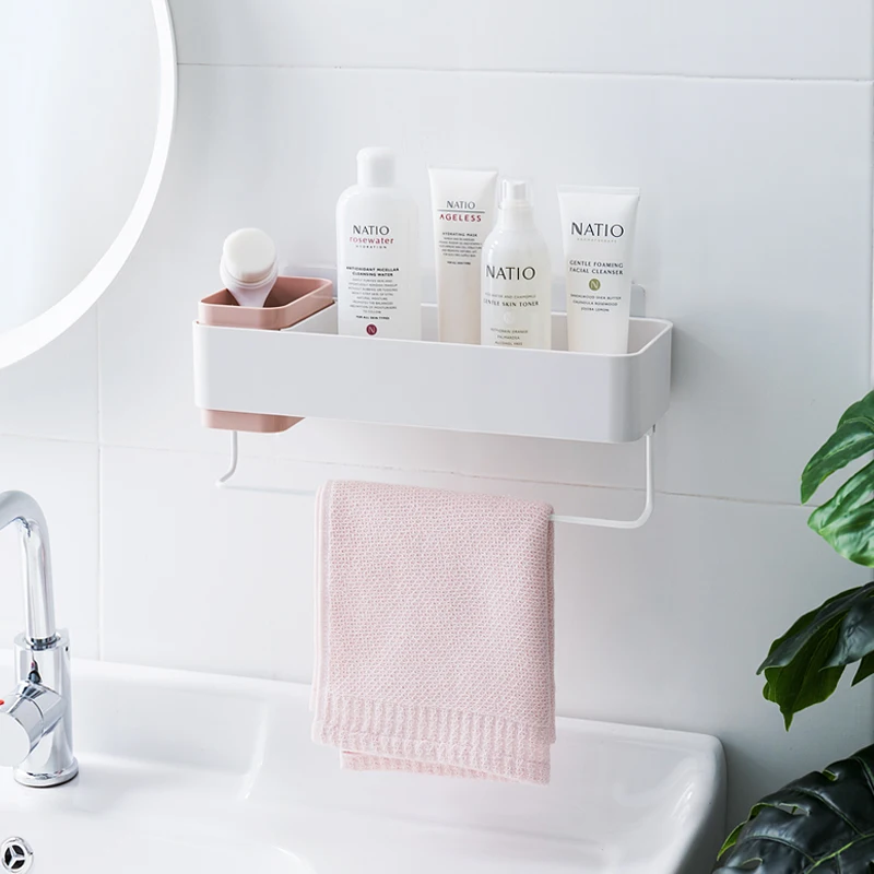 
Suction Cup Bathroom Shower Organizer Storage Rack Towel Holder 