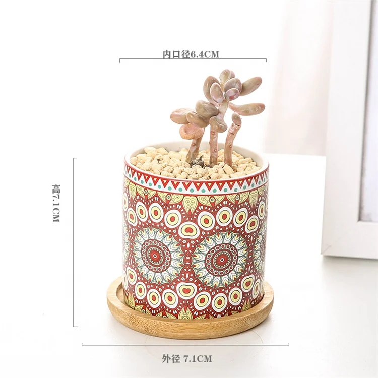 Bonsai Sublimation Ceramic Pottery Flower Pots Wholesale Ceramic Flowerpot