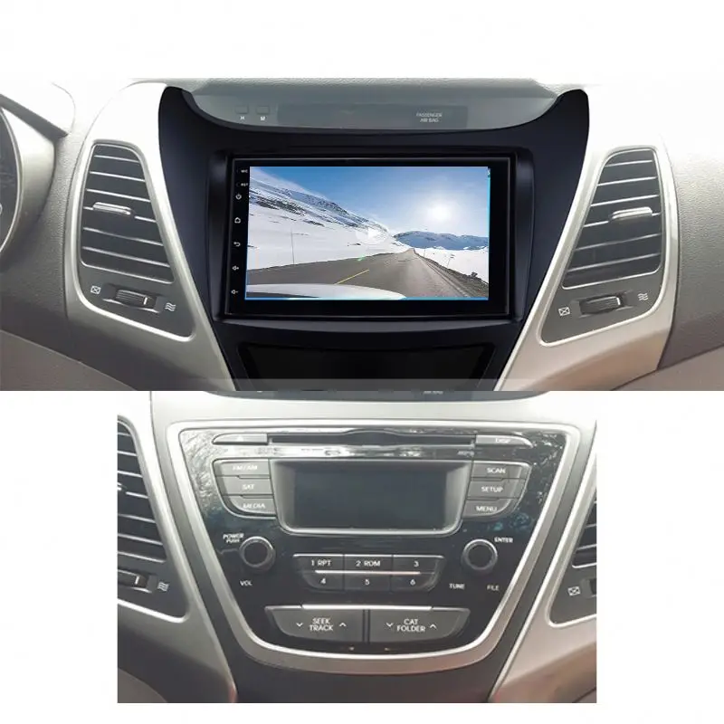 9 Inch Car Fascia Trim Kit For HYUNDAI Elantra 2014- 2016 Double Din DVD Fascias frame Audio Fitting Adaptor Facia Panel In-dash