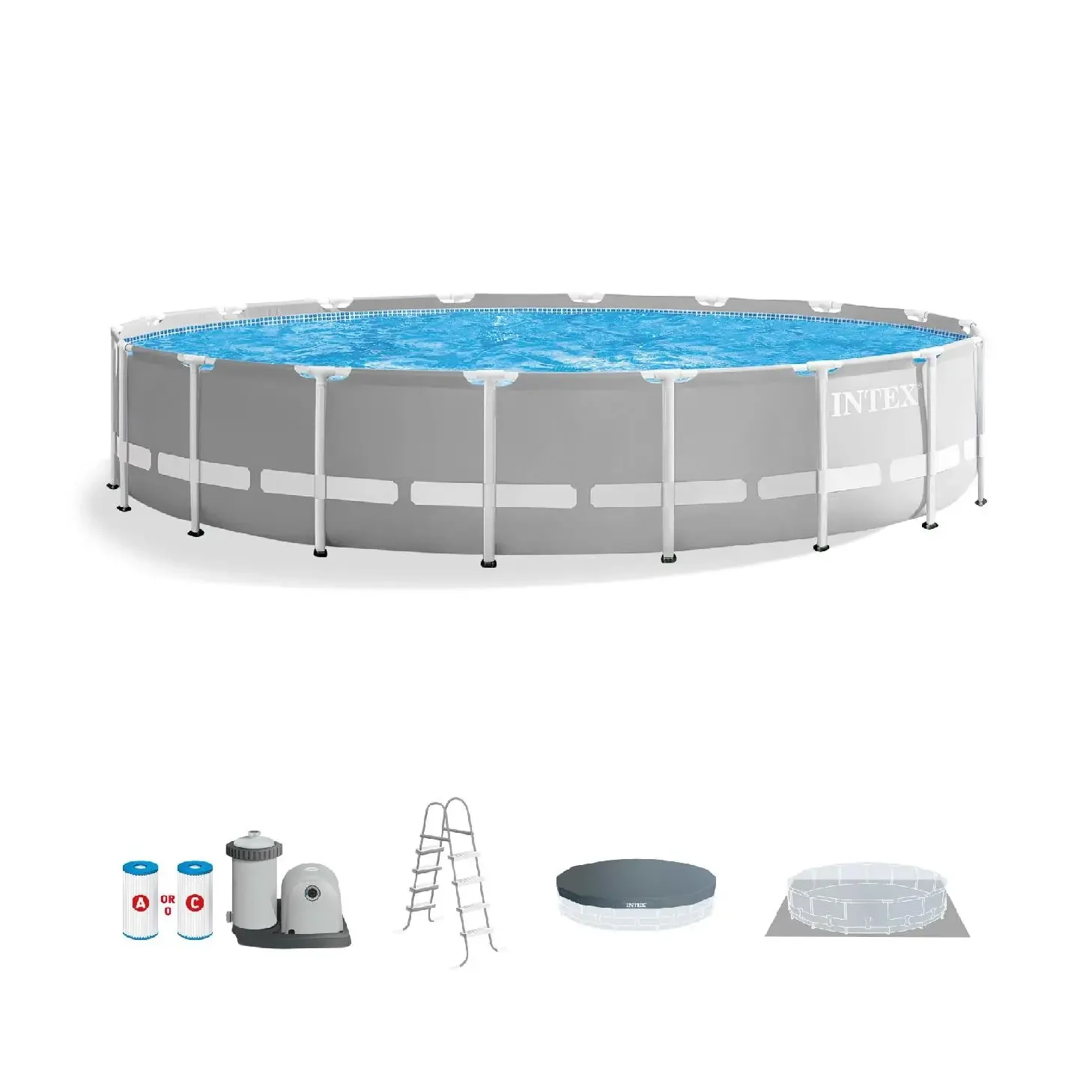 INTEX 26755EH 20ft x 52in Prism Frame Premium above Ground Swimming Pool Set