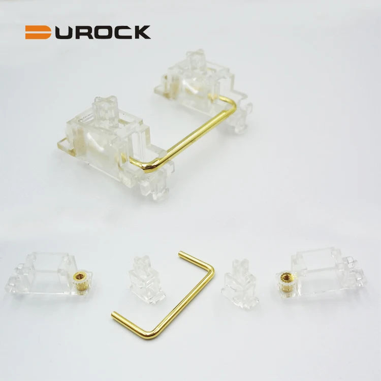 PCB Screw in Stabilizers with Transparent Housing and Gold plated Wire for Custom Mechanical Keyboard