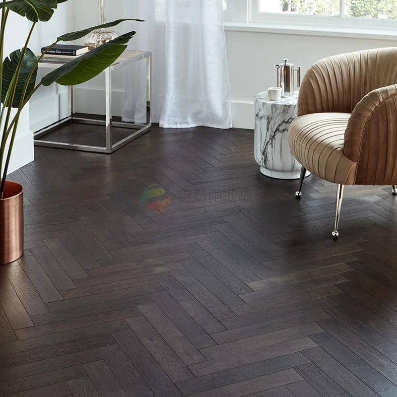 100% European Economic price black oak herringbone laminate Floor