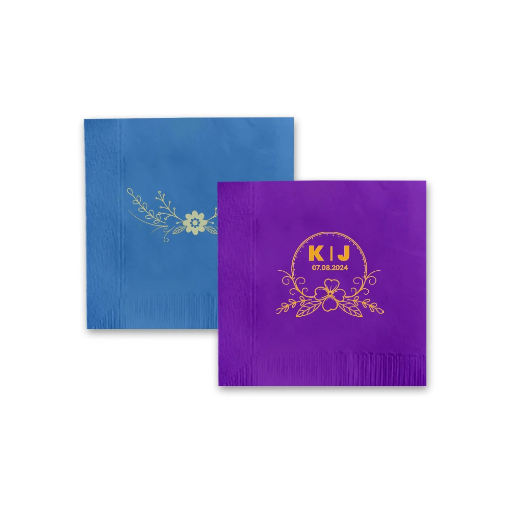 Beautiful Design Napkins Wedding Napkins Printed 3 Ply Supplier Decorative Paper Custom Brand 1/4 Virgin Wood Pulp Paper Napkins