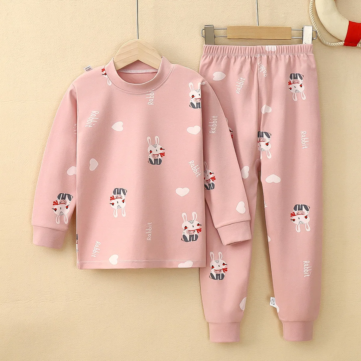 Long sleeve pullover match pants winter fall autumn warm baby set French terry baby outfit kids suit