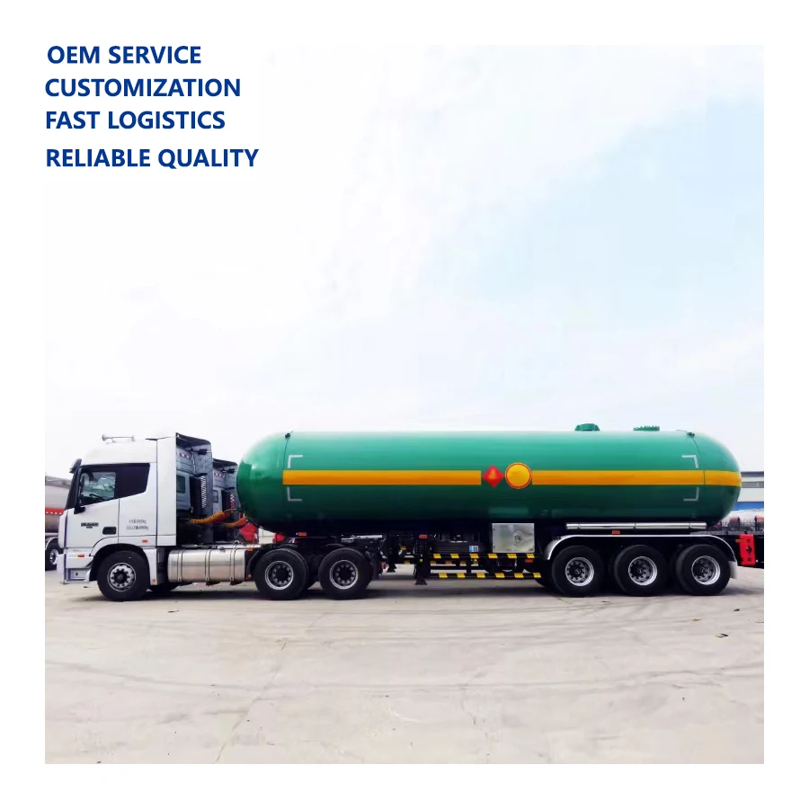 ASME Standard 2 3 Axles 45cbm 56cbm Cryogenic Liquid Natural Gas LPG LNG Storage Tank Truck Semi Trailer