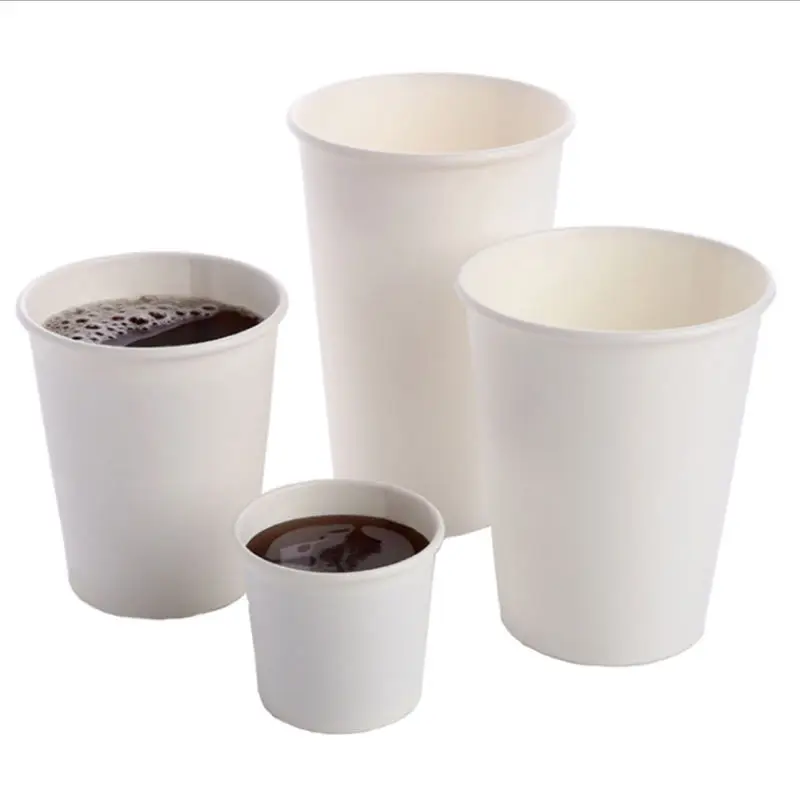 custom logo white cheap disposable waterproof coffee paper cup