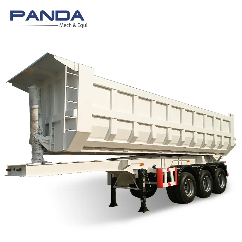 Transport Dump Semi Trailer Tipper Semitrailer Steel Panda Truck Trailers Semi-trailer Sand Stone for Sale Hydraulic 60 Ton