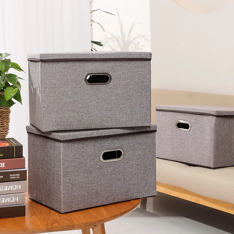 3 Pack Storage Bins Cubes Foldable Heavy Duty Fabric Storage Box Basket Containers With Lid