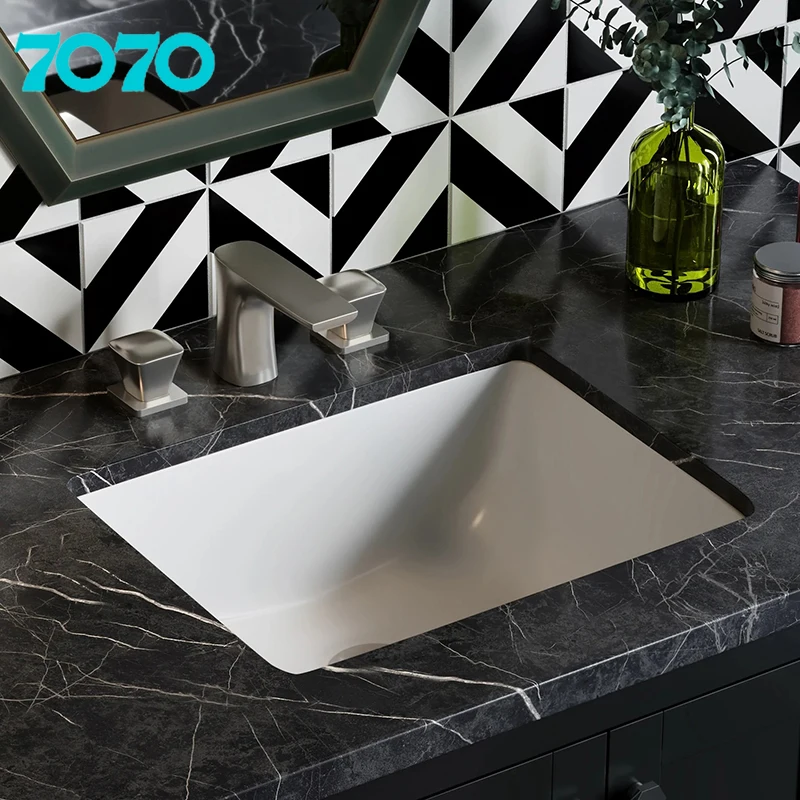 Counter basin Space Saving  Hidden Sink Ceramic Hand Wash Basin Bathroom Square Deep Lavamanos Undermount Sinks