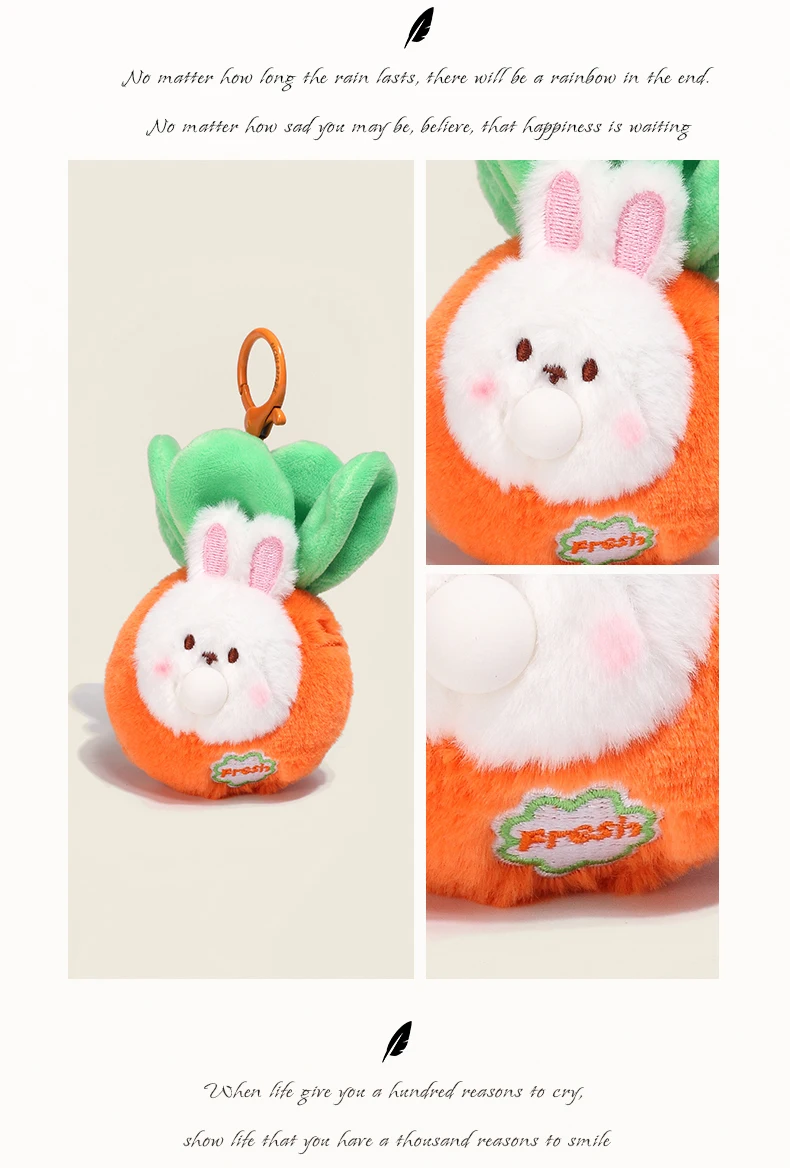 Hot-selling Cartoon Pendant Stuffed Animal Vegetable Bubbles Bag Prime Doll Plush Keychain Toy