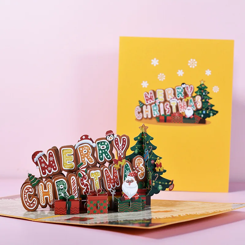 Creative 3d Merry Christmas Cards Holiday Greetings Handmade Christmas Pop Up Greeting Cards Postcards Gifts With Envelope