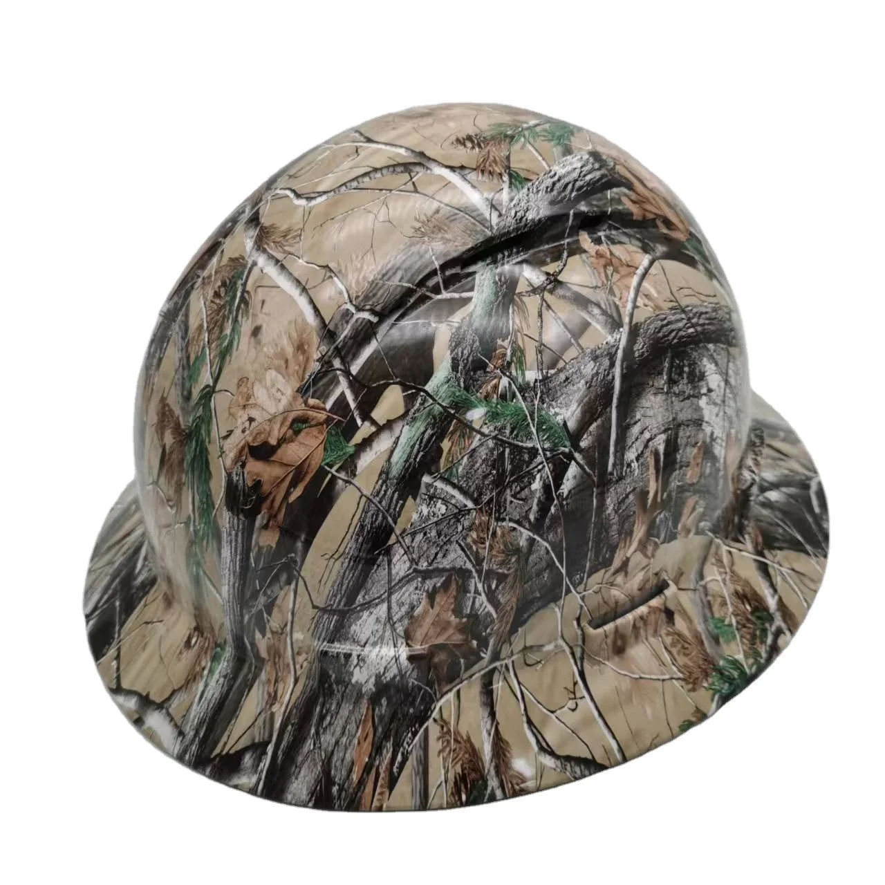 Carbon Fiber Full Brim Hard Hat Water Transfer Design Safety Helmet for Wholesale